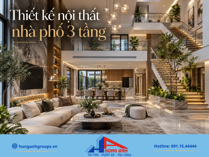 Thiết kế nội thất nhà phố 3 tầng