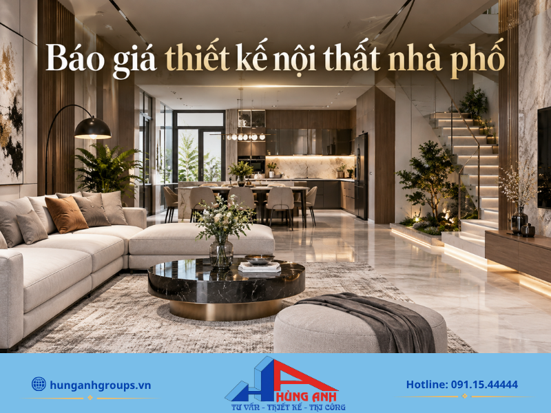 Báo giá thiết kế nội thất nhà phố
