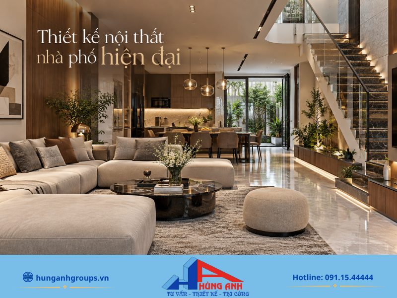 Thiết kế nội thất nhà phố hiện đại