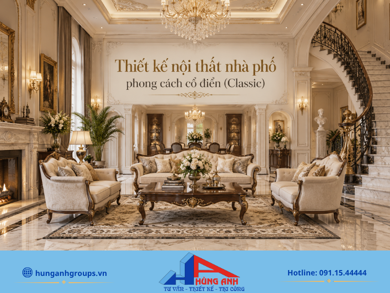 Thiết kế nội thất nhà phố phong cách cổ điển (Classic)