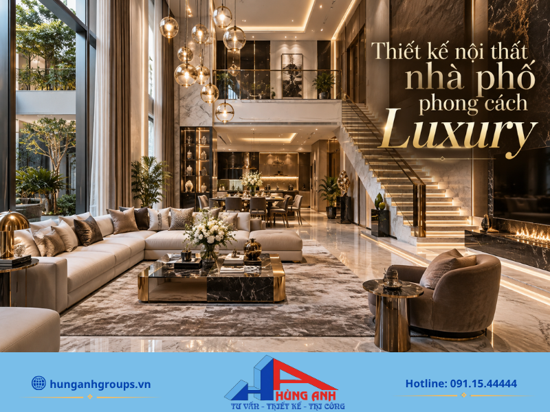 Thiết kế nội thất nhà phố phong cách Luxury