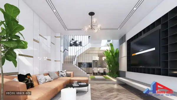 thiết kế nội thất tầng 1 nhà 3 tầng