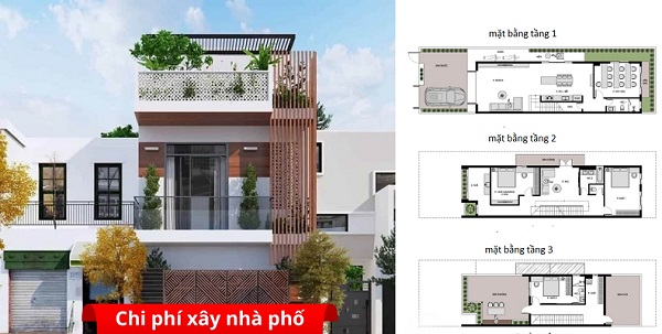 chi phí xây nhà phố
