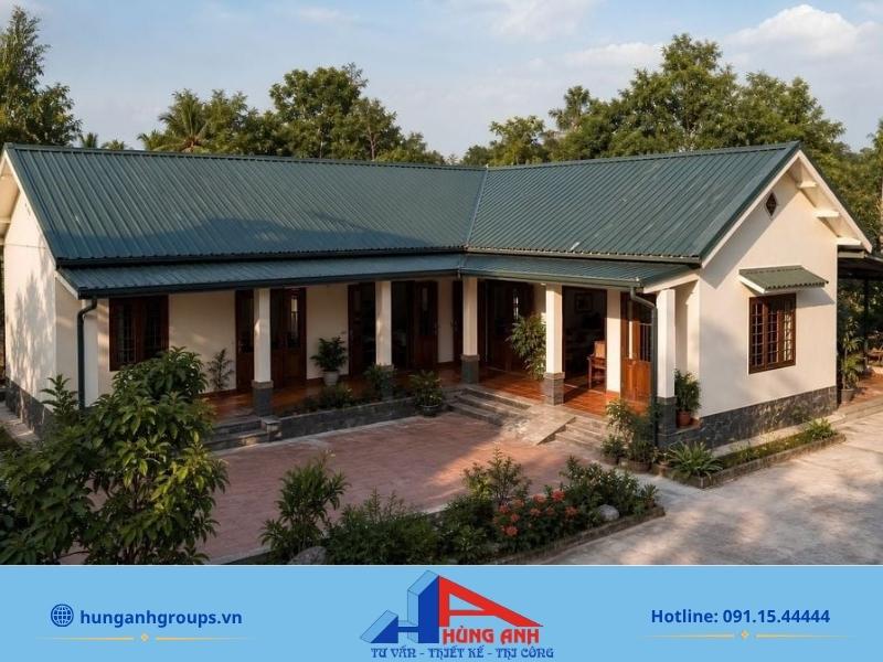 99+ Mẫu nhà cấp 4 chữ L đẹp, hiện đại, tối ưu chi phí 2026 Mẫu nhà cấp 4 chữ L mái tôn giả ngói tối ưu chi phí, thi công thần tốc