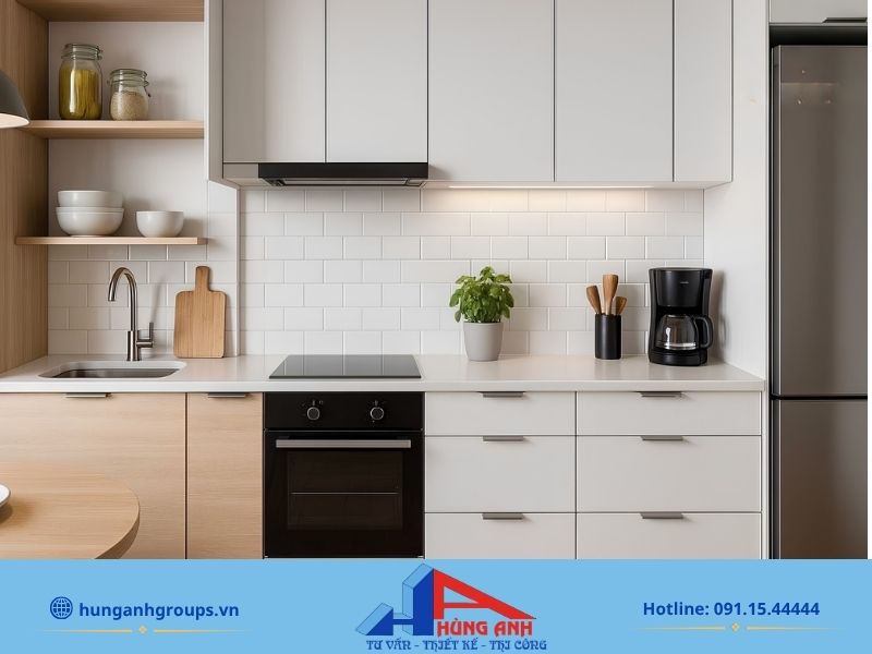 Thiết kế bếp chữ I tối ưu diện tích