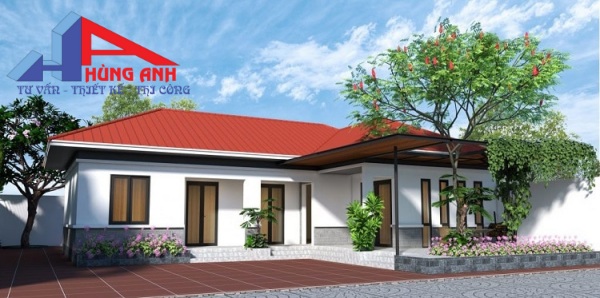 nhà cấp 4 chữ l truyền thống