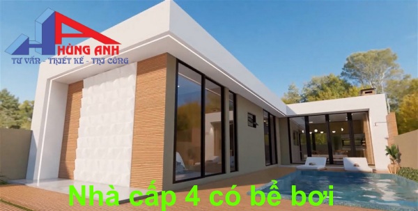 nhà cấp 4 có bể bơi