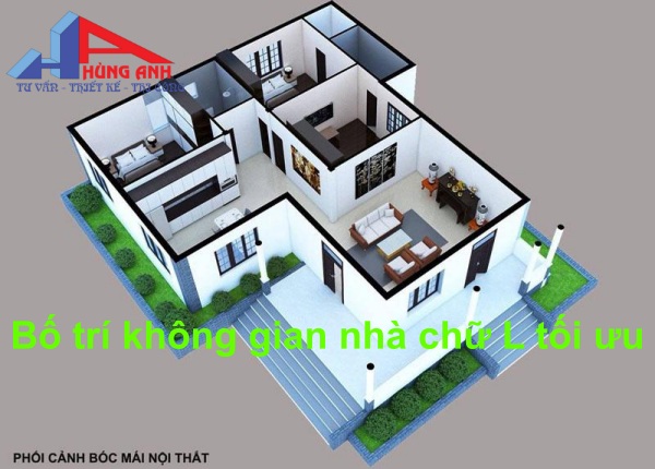 thiết kế nội thất nhà cấp 4 chữ l