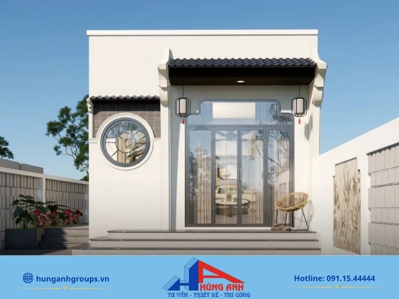 99+ Mẫu nhà cấp 4 chữ L đẹp, hiện đại, tối ưu chi phí 2026 Phong cách Đông - Tây mang đến diện mạo độc bản cho ngôi nhà chữ L