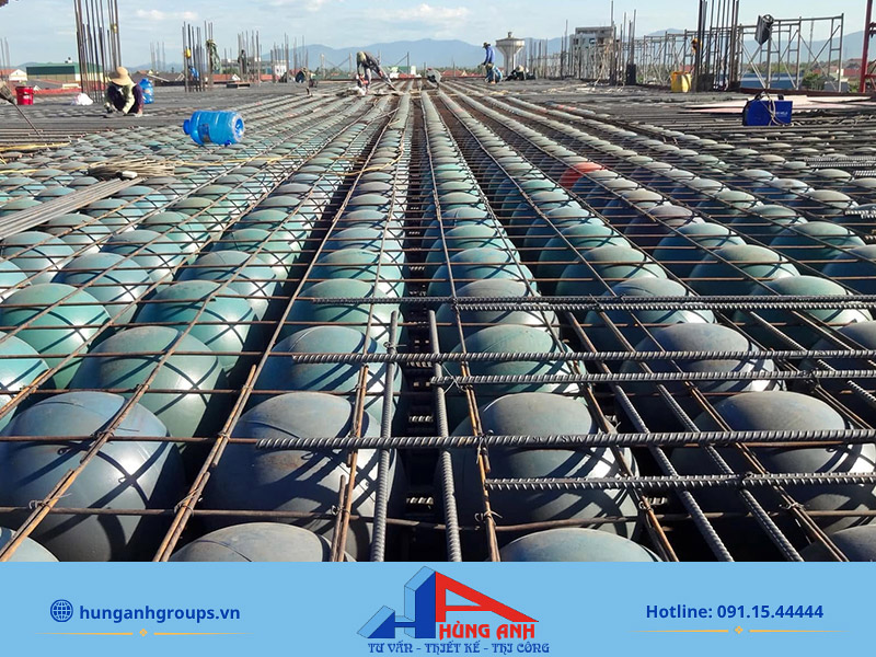 Cấu tạo sàn bóng (BubbleDeck) và quy trình thi công sàn bóng Sàn bóng phù hợp làm mặt bằng có diện tích lớn, giúp giảm tải trọng sàn