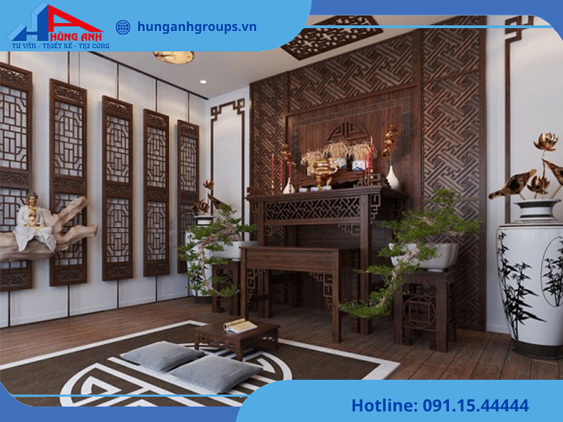 thiết kế nội thất phòng thờ