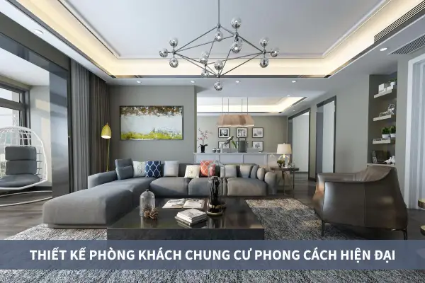 thiết kế phòng khách chung cư hiện đại