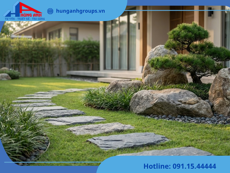 Ảnh banner cách xếp đá sân vườn
