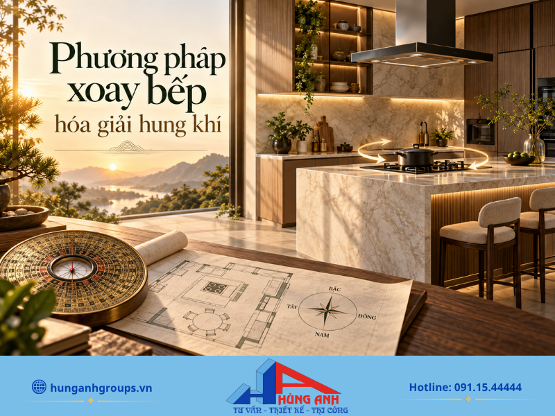 Xoay mặt bếp về hướng có sao cát là giải pháp "dùng cát chế hung", giúp cân bằng luồng khí xấu từ cửa chính.