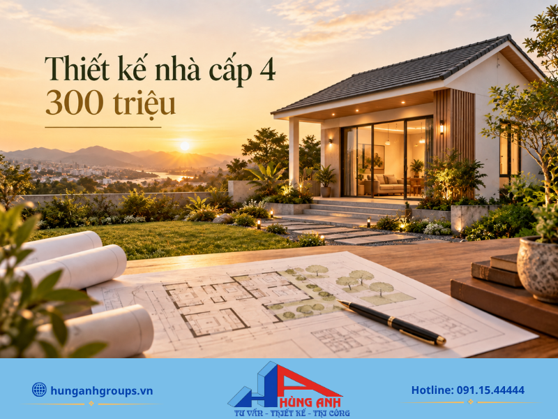 Xây Nhà Cấp 4 Trọn Gói 300 Triệu Bảng Dự Toán & Mẫu Nhà Đẹp Ưu tiên sử dụng vật tư đạt chuẩn và nội thất thông minh để vừa tối ưu chi phí vừa đảm bảo độ bền đẹp.