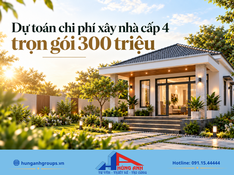Xây Nhà Cấp 4 Trọn Gói 300 Triệu Bảng Dự Toán & Mẫu Nhà Đẹp Bảng dự toán chi phí chi tiết từng hạng mục giúp gia chủ dễ dàng kiểm soát ngân sách và hạn chế phát sinh.