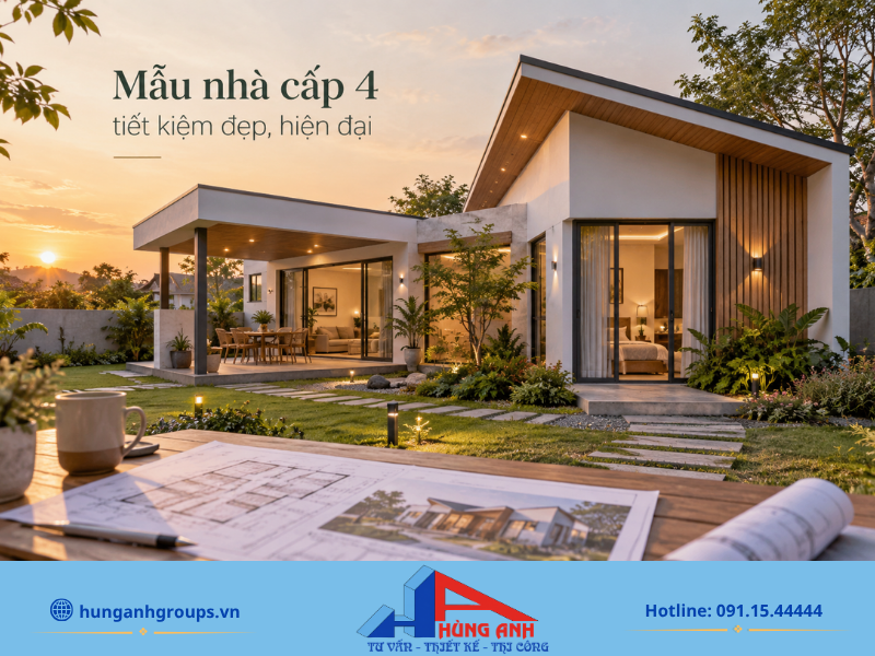 Xây Nhà Cấp 4 Trọn Gói 300 Triệu Bảng Dự Toán & Mẫu Nhà Đẹp Mẫu nhà cấp 4 hiện đại, trẻ trung với không gian mở thoáng đãng, lý tưởng cho các gia đình trẻ.