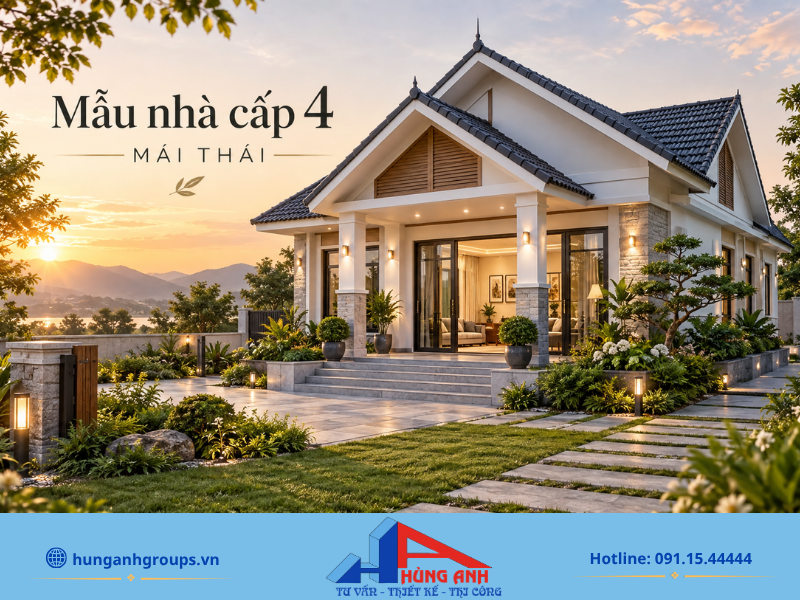 Xây Nhà Cấp 4 Trọn Gói 300 Triệu Bảng Dự Toán & Mẫu Nhà Đẹp Thiết kế nhà mái Thái sang trọng hoặc mái bằng năng động có thể linh hoạt lựa chọn tùy theo sở thích và ngân sách.