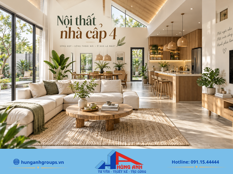 Xây Nhà Cấp 4 Trọn Gói 300 Triệu Bảng Dự Toán & Mẫu Nhà Đẹp Nội thất linh hoạt, tối giản mang lại không gian sống tiện nghi, đón ánh sáng tự nhiên và an toàn cho trẻ nhỏ.