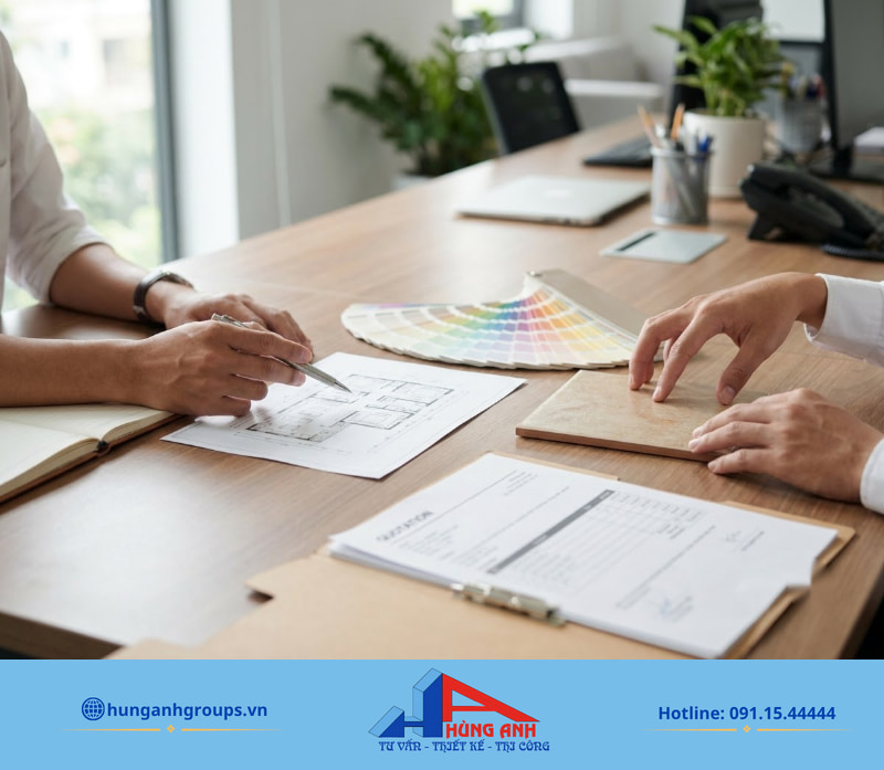 Đối chiếu kỹ danh mục vật tư và diện tích quy đổi giúp gia chủ kiểm soát tốt ngân sách hợp đồng.