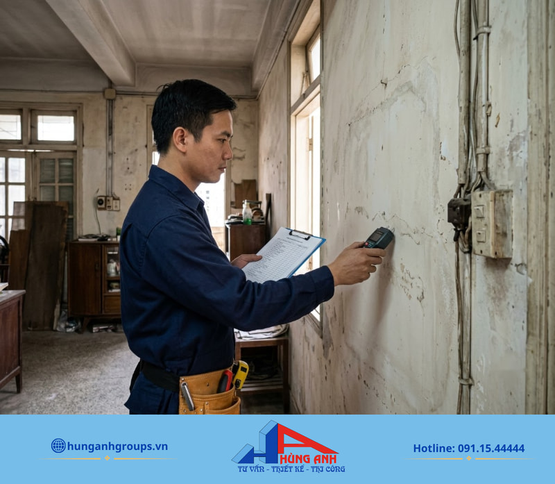Khảo sát kỹ dấu hiệu thấm nứt giúp xác định đúng hạng mục và tránh phát sinh chi phí.