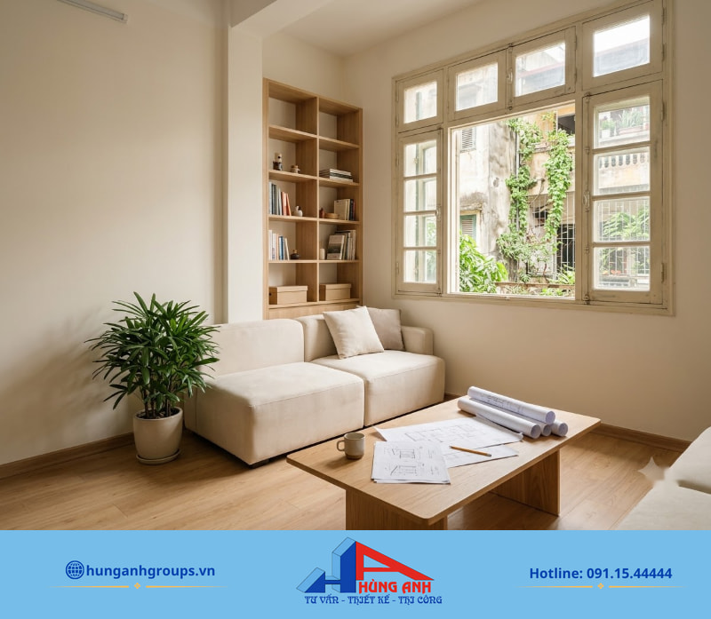 Sắp xếp nội thất thông minh và giữ trục sáng giúp tối ưu diện tích căn hộ 30–50 m².