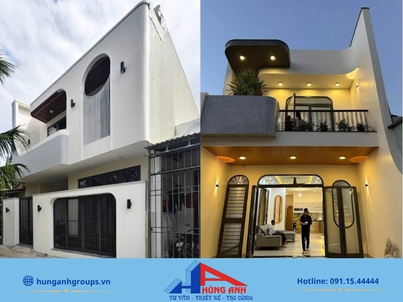 Cải tạo nhà ống 2 tầng trọn gói, thiết kế theo yêu cầu Cải tạo mặt tiền nhà ống 2 tầng hiện đại và có phong cách hơn