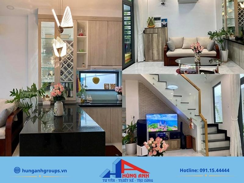 Cam kết thi công nội thất nhà 2 tầng giống bản vẽ 3D tới 99% tại Hùng Anh Groups