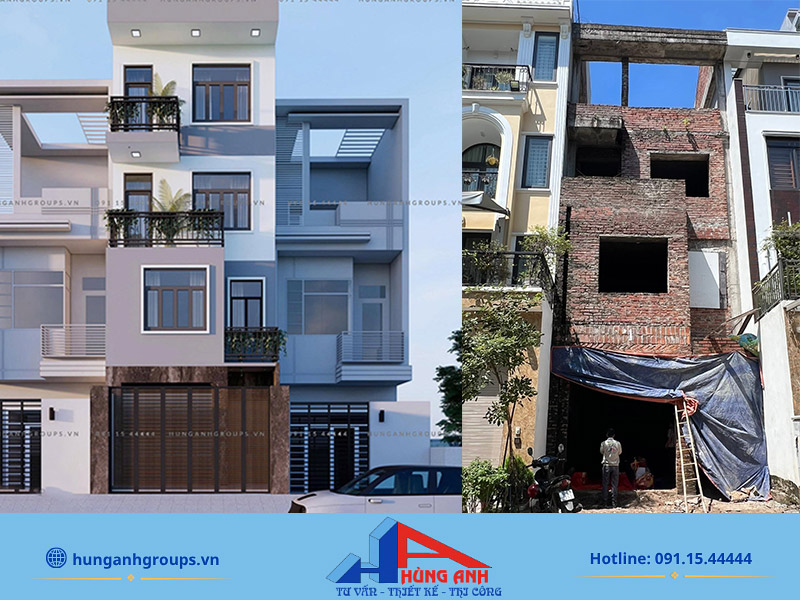 Hùng Anh Groups thiết kế và thi công trọn gói nhà phố theo yêu cầu
