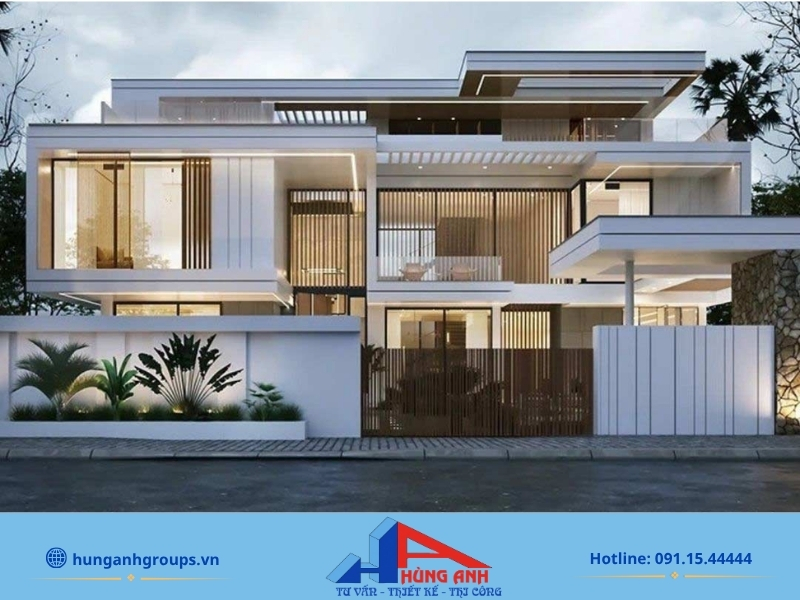 Thiết kế biệt thự 2 tầng tại Hà Nội | Mẫu đẹp, xu hướng 2026 Mẫu dinh thự biệt thự 2 tầng trên 200m2 siêu sang đa công năng