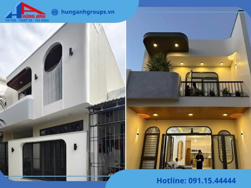 Mẫu nhà phố 2 tầng thi công trọn gói tại Hùng Anh Groups
