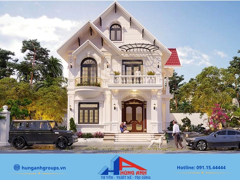 Thiết kế biệt thự 2 tầng tại Hà Nội | Mẫu đẹp, xu hướng 2026 Mẫu thiết kế biệt thự 2 tầng mái Thái thanh thoát, tản nhiệt tốt chống thấm tuyệt đối