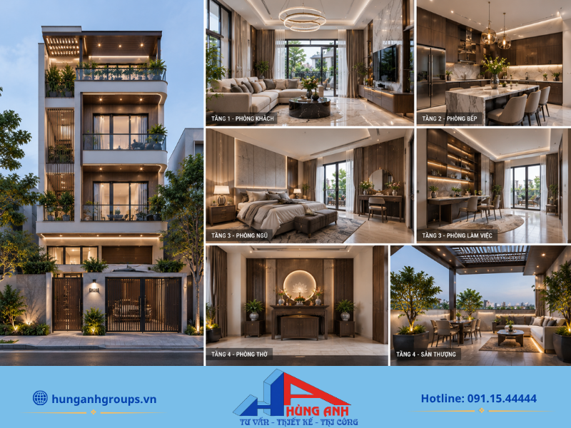Lựa chọn thi công trọn gói mang đến sự đồng bộ hoàn hảo về phong cách và màu sắc cho tổng thể ngôi nhà.