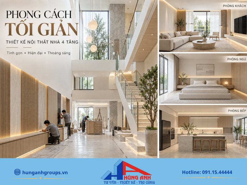 Phong cách hiện đại tập trung vào hình khối tinh gọn và công năng, mang lại không gian sống thoáng đãng, tiện nghi.