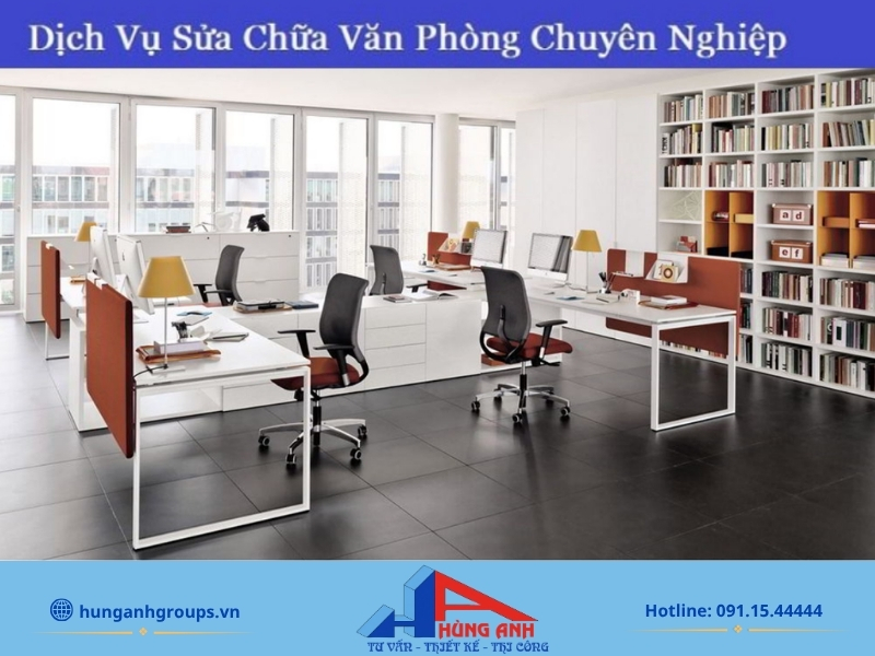 Thi công sửa chữa văn phòng trọn gói tại Hà Nội - Hùng Anh Groups