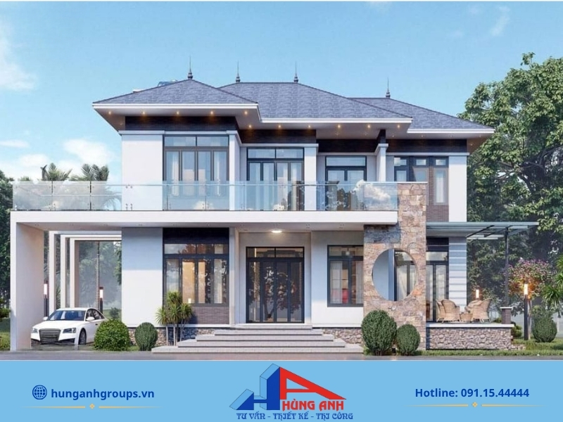 Thiết kế biệt thự 2 tầng tại Hà Nội | Mẫu đẹp, xu hướng 2026 Thiết kế biệt thự 2 tầng 150m2 4 phòng ngủ nội thất cao cấp