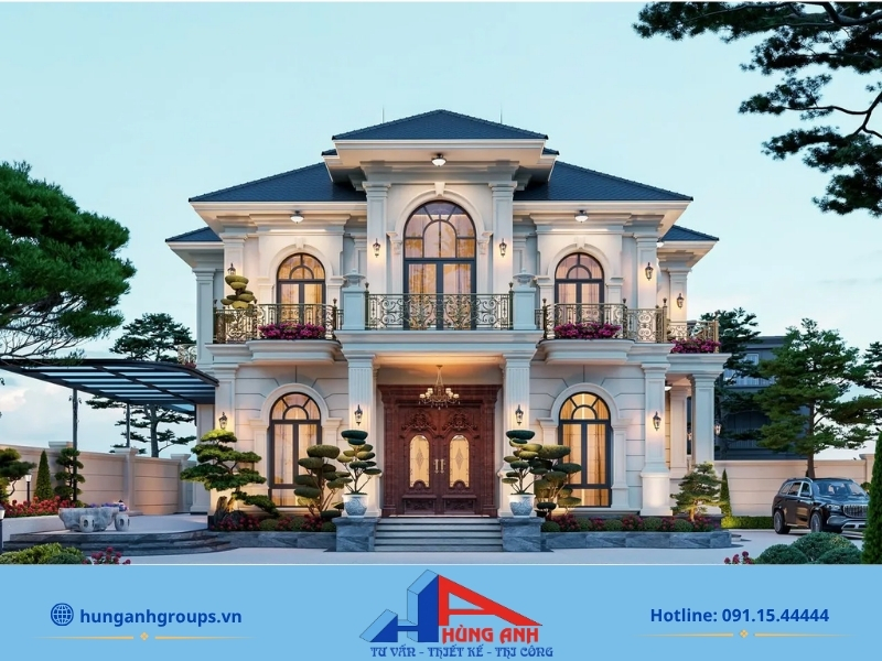Thiết kế biệt thự 2 tầng tại Hà Nội | Mẫu đẹp, xu hướng 2026 Thiết kế biệt thự 2 tầng tân cổ điển sang trọng thi công chuẩn tiến độ tại Hà Nội