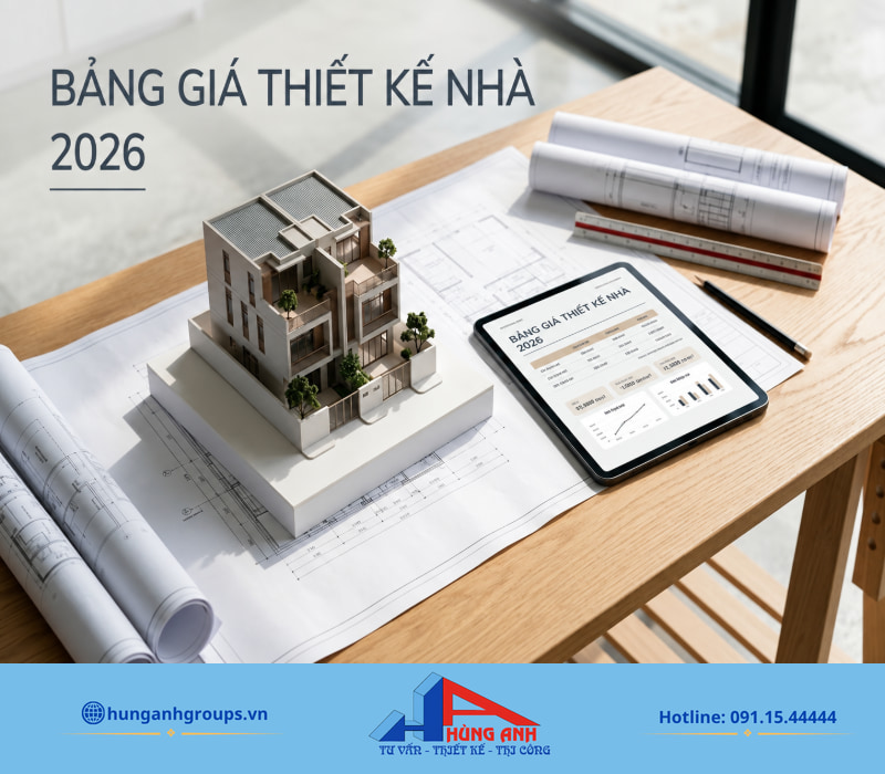 Minh họa các yếu tố cấu thành ngân sách thiết kế, giúp gia chủ chủ động dự toán trước khi xây nhà.