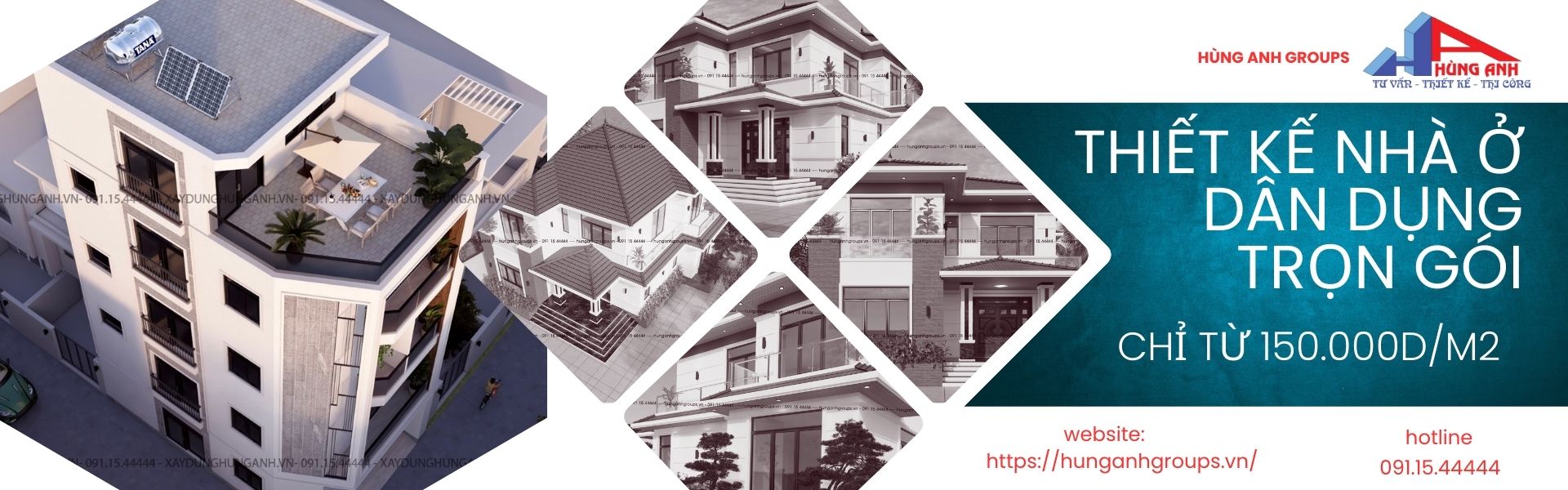 banner thiết kế nhà trọn gói hùng anh