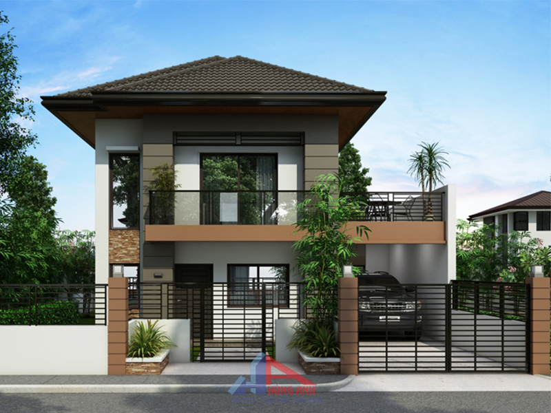 nhà 2 tầng mái thái