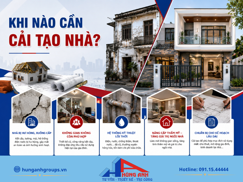 Đơn Giá Cải Tạo Nhà 2026: Bảng Giá Chi Tiết Từng Hạng Mục khi nao can cai tao nha