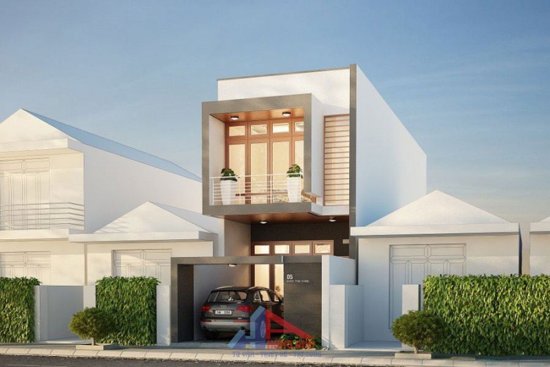 nhà 2 tầng mái bằng