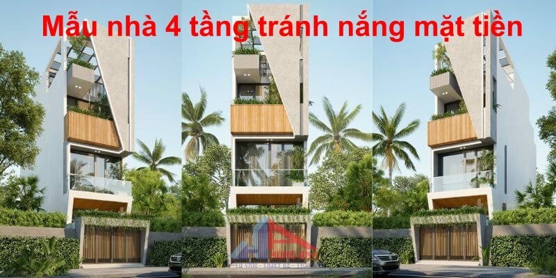 mẫu nhà 4 tầng không gian xanh