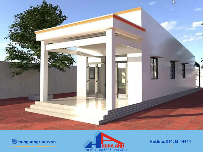 Phối cảnh bản thiết kế nhà ống cấp 4 tối giản