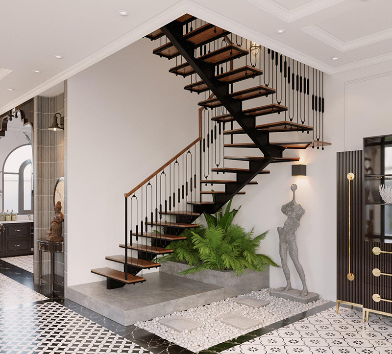 cầu thang xương cá