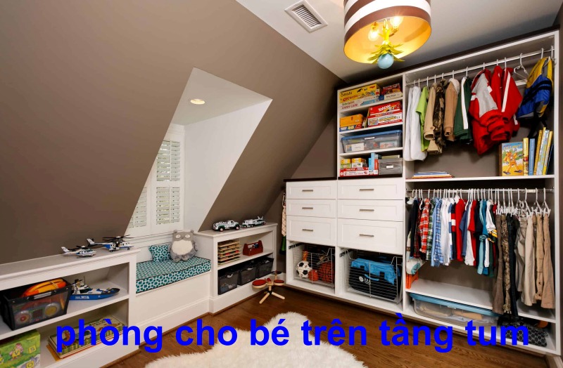 Tầng tum nhà tận dụng tầng tum làm phòng ngủ cho bé