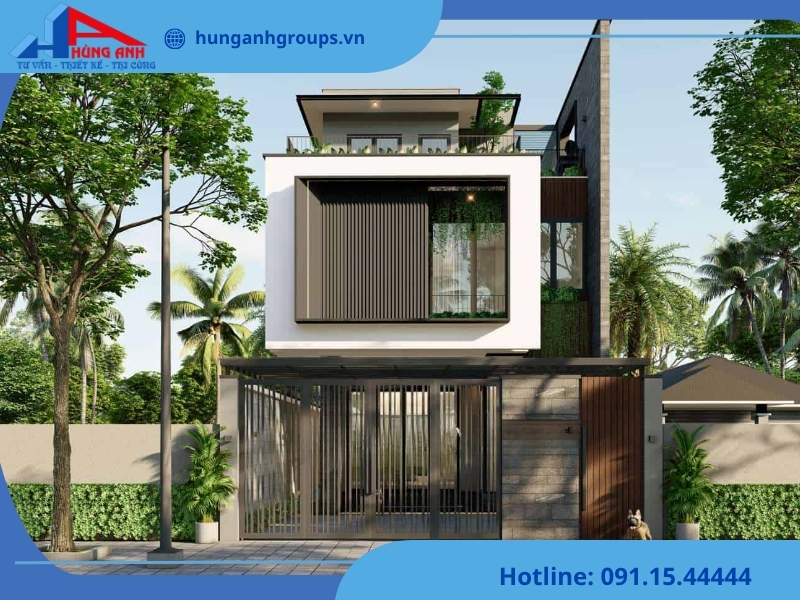 Nhà ống có tum và sân thượng