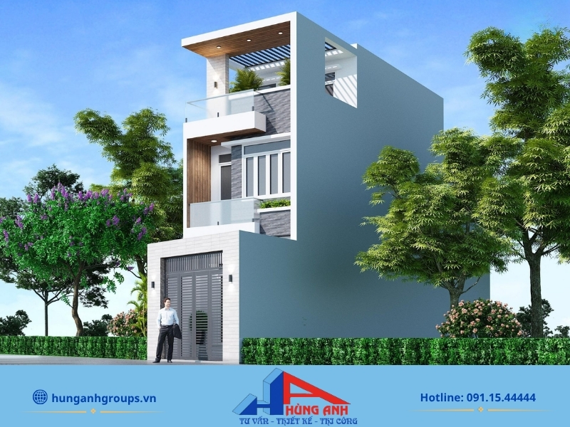 Nhà 2 tầng 1 tum