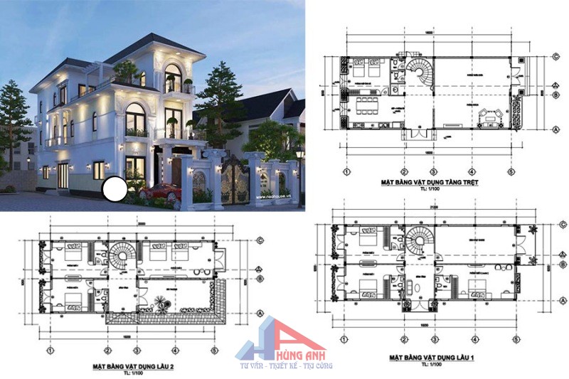 bản thiết kế mặt sàn biệt thự
