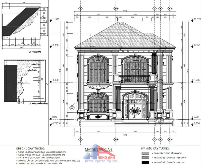 bản vẽ nhà tân cổ điển